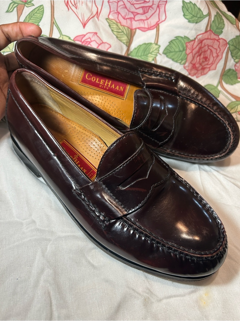 Cole Haan Pinch Grand Penny Loafer Reddish-Brown Leather US 9.5